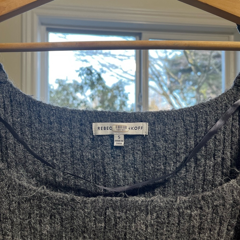 Rebecca Minkoff Grey Wool Puff Sleeve Pixi Sweater - Picture 13 of 15